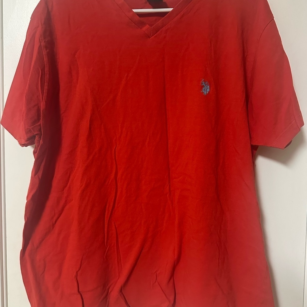U.S. Polo Assn. Red V-Neck Short Sleeve Tee - Picture 5 of 7